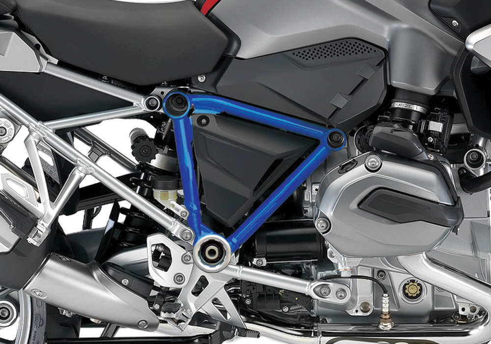 BFS 3096 BMW GS LC 2013 2016 Racing Red Pyramid Frame Wrap Cobalt Blue 02