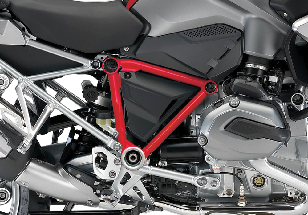BFS 3096 BMW GS LC 2013 2016 Racing Red Pyramid Frame Wrap Red 02