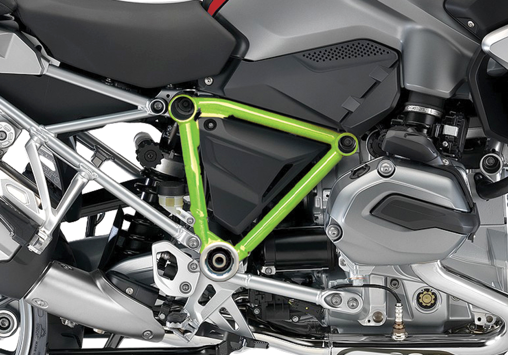 BFS 3096 BMW GS LC 2013 2016 Racing Red Pyramid Frame Wrap Toxic Green 02