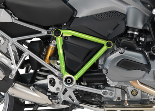 BFS 3098 BMW GS LC 2013 2016 Frozen Dark Blue Pyramid Frame Wrap Toxic Green 02