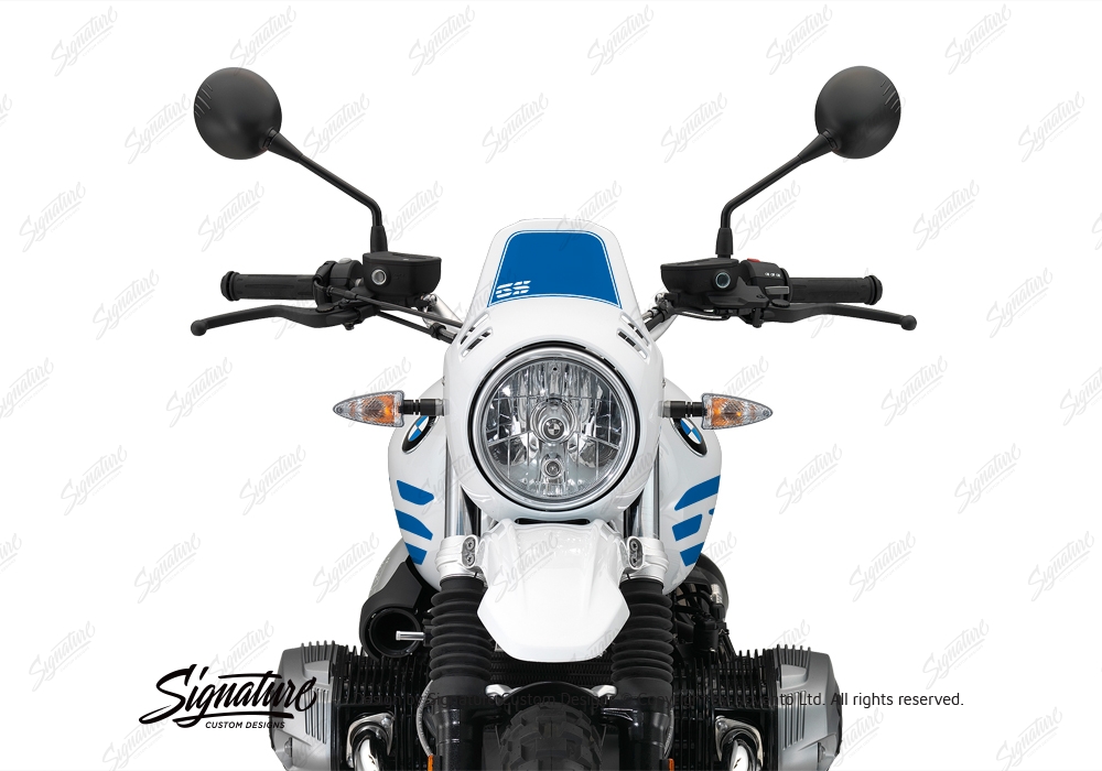 BKIT 3142 BMW RnineT Urban GS Side Tank and Front Fender GS Stickers Kit Cobalt Blue 04 1