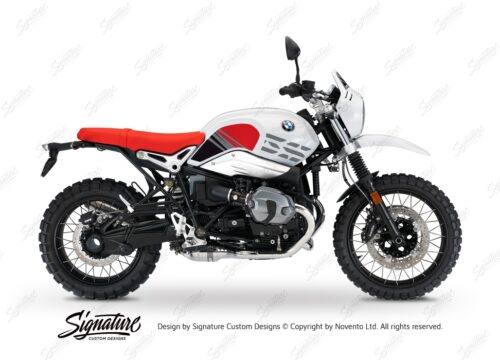 BKIT 3146 BMW RnineT Urban GS Limited Edition Side Tank and Front Fender Red Grey Stickers Kit 01 1
