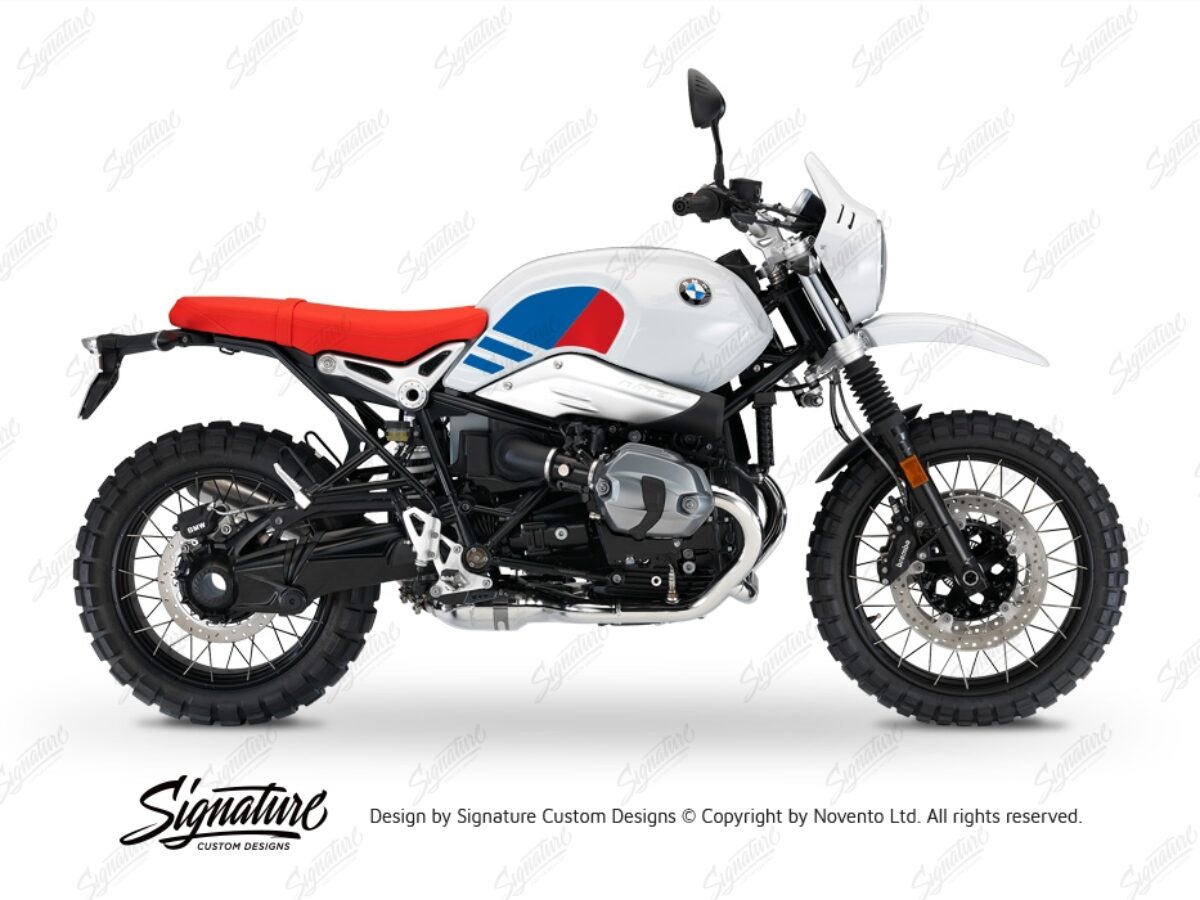 BMW R nineT Urban GS Replica Side Tank Blue & Red Stickers Kit