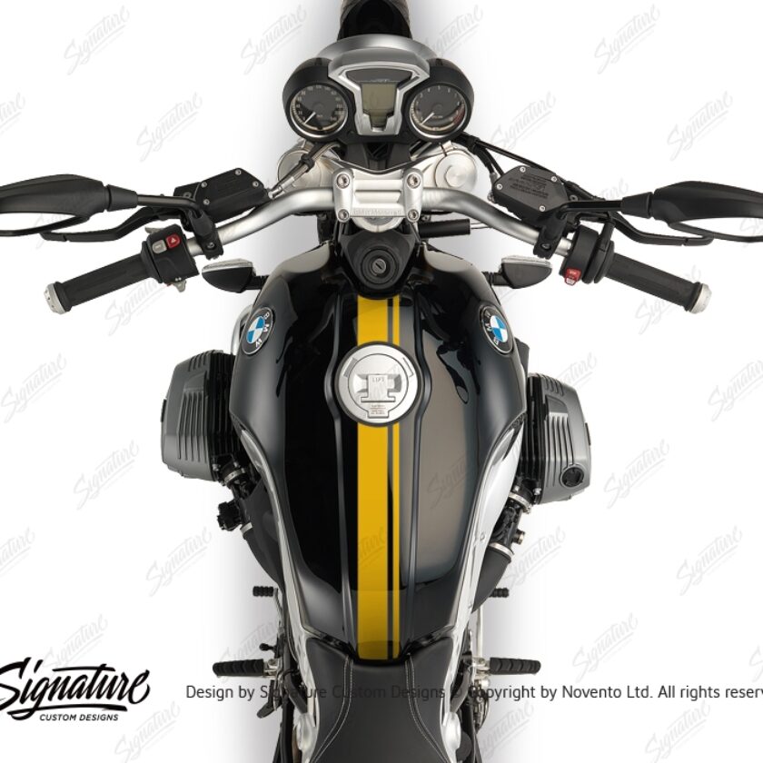 BMW R nineT Tank Top Double Stripes Stickers Kit - Signature