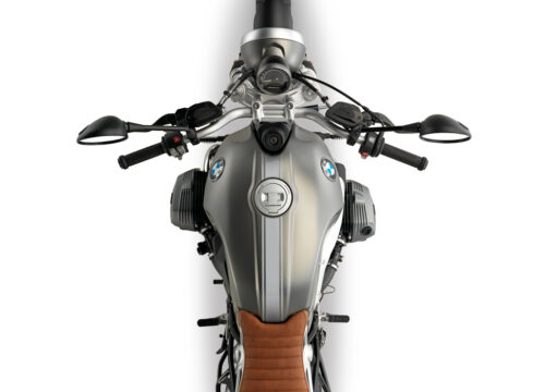 BKIT 3163 BMW RnineT Scrambler Top Tank Triple Line Stickers Kit Silver 02