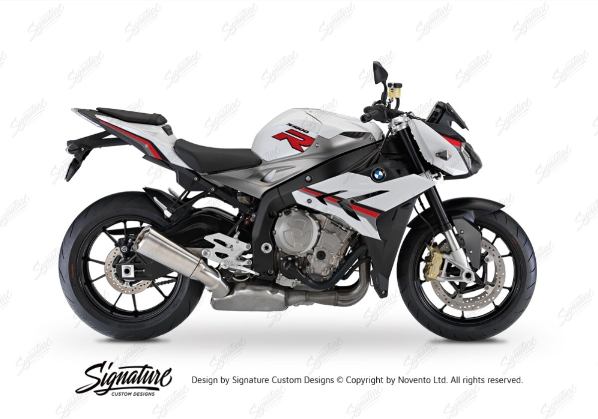 BMW S1000R Light White Alive Series Red & Black Stickers Kit