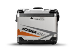 TSTI 3199 Touratech Zega Pro Aluminium Panniers Spike Series Grey Orange Stickers Kit 1090ADV