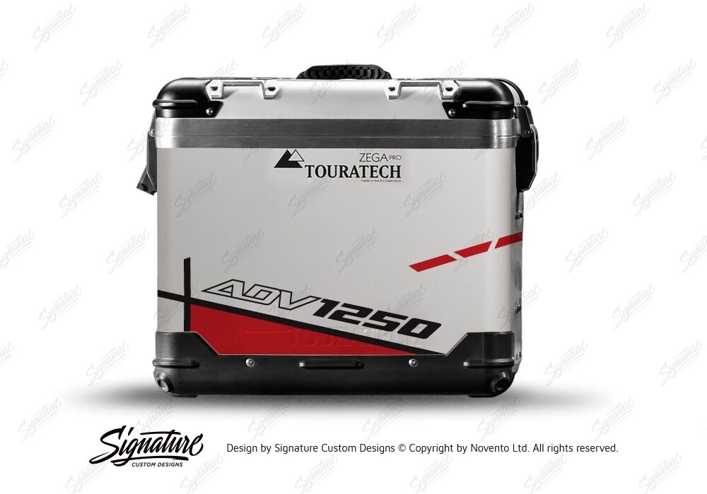 TSTI 3201 Touratech Zega Pro Aluminium Panniers Vector Series Red Stickers Kit ADV1250