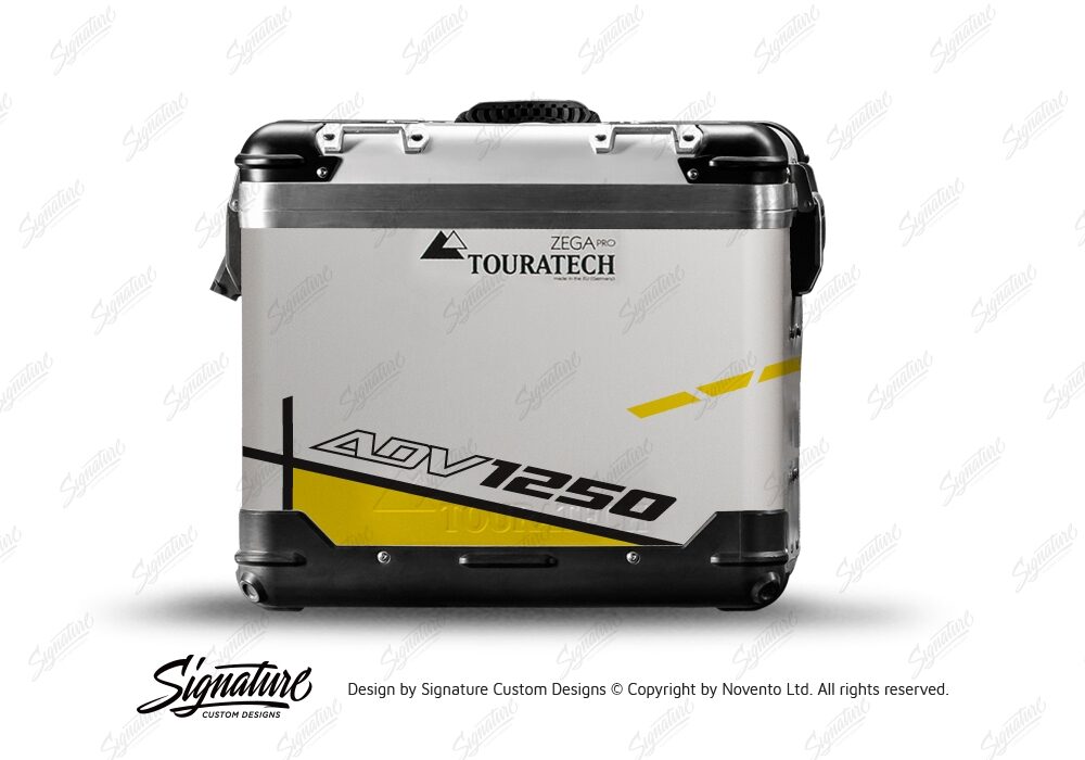 TSTI 3204 Touratech Zega Pro Aluminium Panniers Vector Series Yellow Stickers Kit ADV1250
