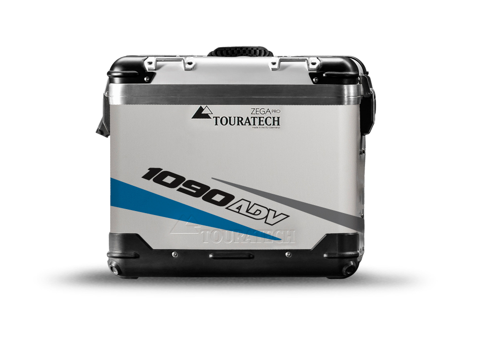 TSTI 3209 Touratech Zega Pro Aluminium Panniers Vivo Series Blue Grey Stickers Kit 1090ADV