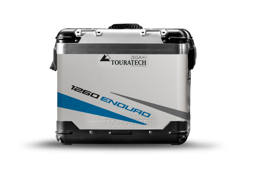 TSTI 3209 Touratech Zega Pro Aluminium Panniers Vivo Series Blue Grey Stickers Kit 1260ENDURO