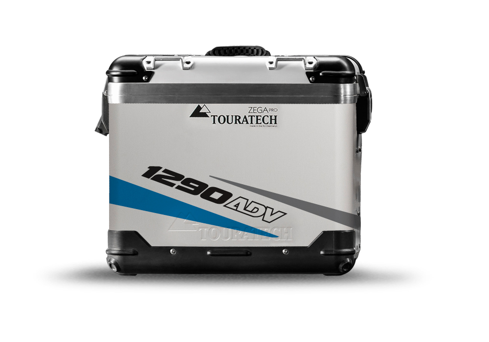 TSTI 3209 Touratech Zega Pro Aluminium Panniers Vivo Series Blue Grey Stickers Kit 1290ADV