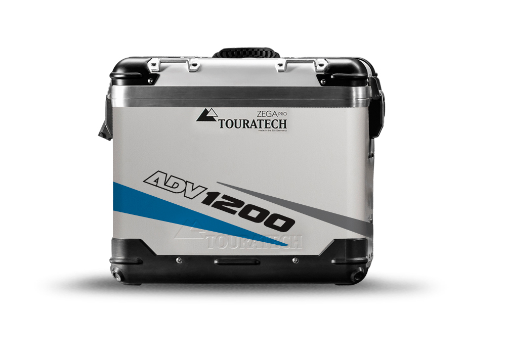 TSTI 3209 Touratech Zega Pro Aluminium Panniers Vivo Series Blue Grey Stickers Kit ADV1200