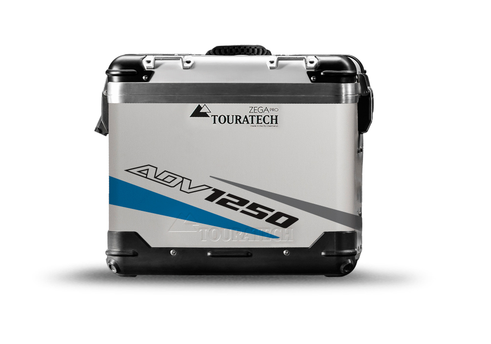 TSTI 3209 Touratech Zega Pro Aluminium Panniers Vivo Series Blue Grey Stickers Kit ADV1250