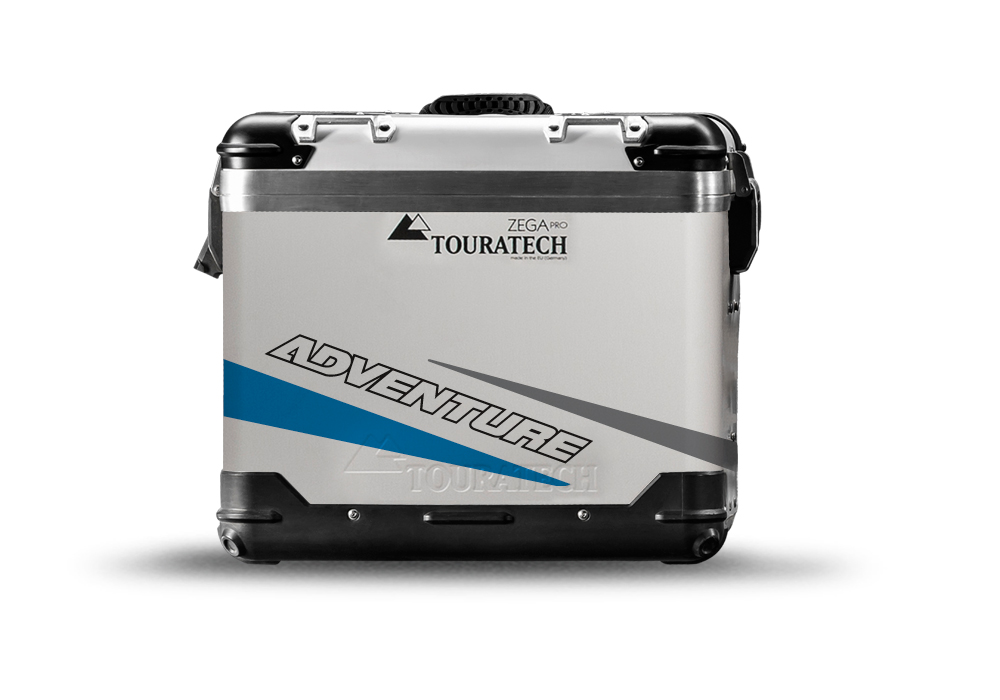 TSTI 3209 Touratech Zega Pro Aluminium Panniers Vivo Series Blue Grey Stickers Kit ADVENTURE