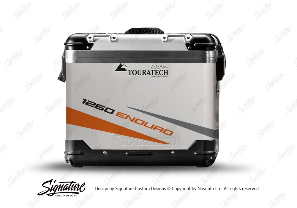 TSTI 3210 Touratech Zega Pro Aluminium Panniers Vivo Series Orange Grey Stickers Kit 1260ENDURO