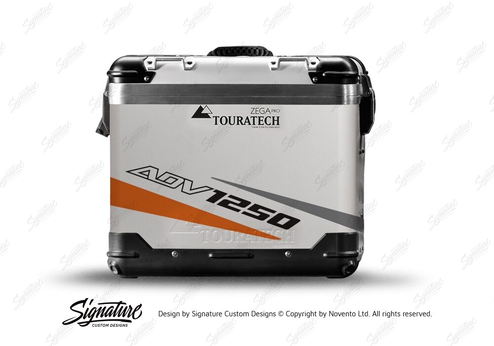 TSTI 3210 Touratech Zega Pro Aluminium Panniers Vivo Series Orange Grey Stickers Kit ADV1250