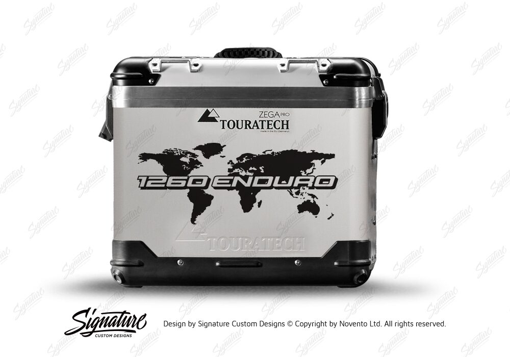 TSTI 3211 Touratech Zega Pro Aluminium Panniers The Globe Series Black Stickers Kit 1260ENDURO