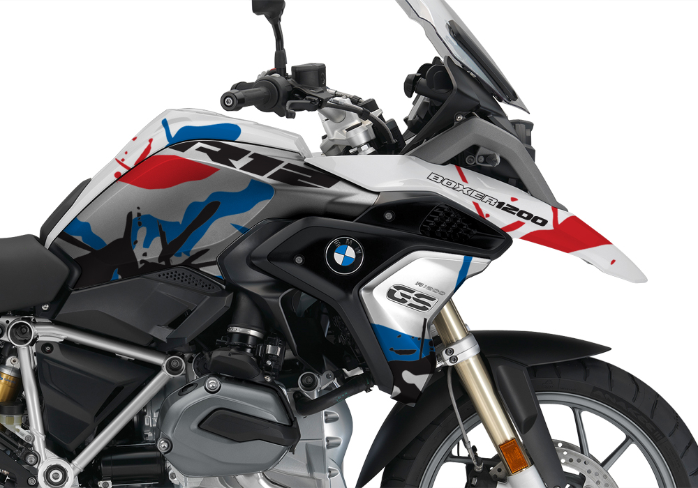 BKIT 3230 BMW R1200GS LC 2017 Alpine White Safari R12 Series Red Blue Stickers Kit 02