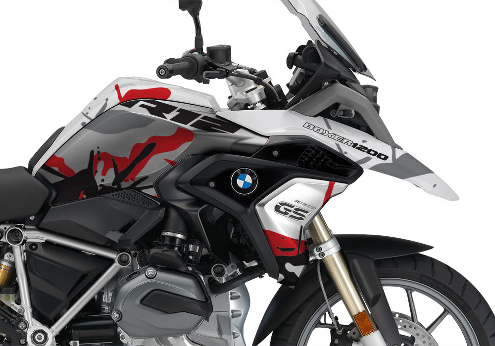BKIT 3231 BMW R1200GS LC 2017 Alpine White Safari R12 Series Red Grey Stickers Kit 02