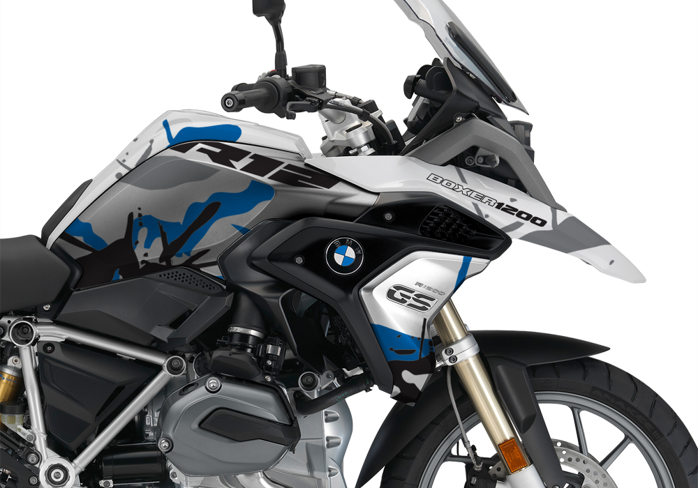 BKIT 3232 BMW R1200GS LC 2017 Alpine White Safari R12 Series Blue Grey Stickers Kit 02