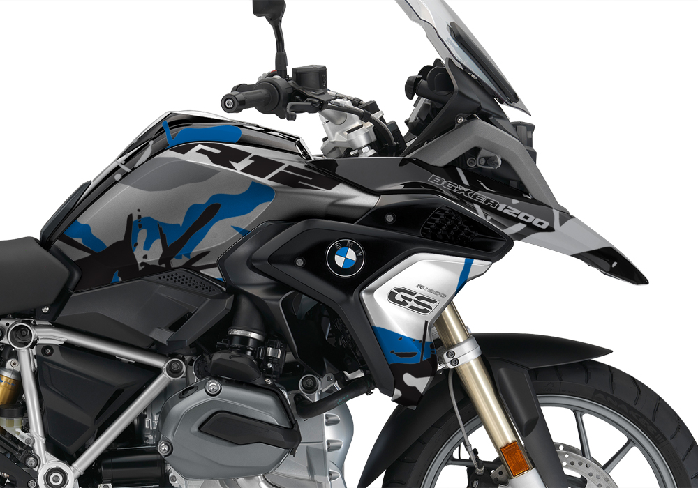 BKIT 3236 BMW R1200GS LC 2017 Black Storm Metallic Safari R12 Series Blue Grey Stickers Kit 02