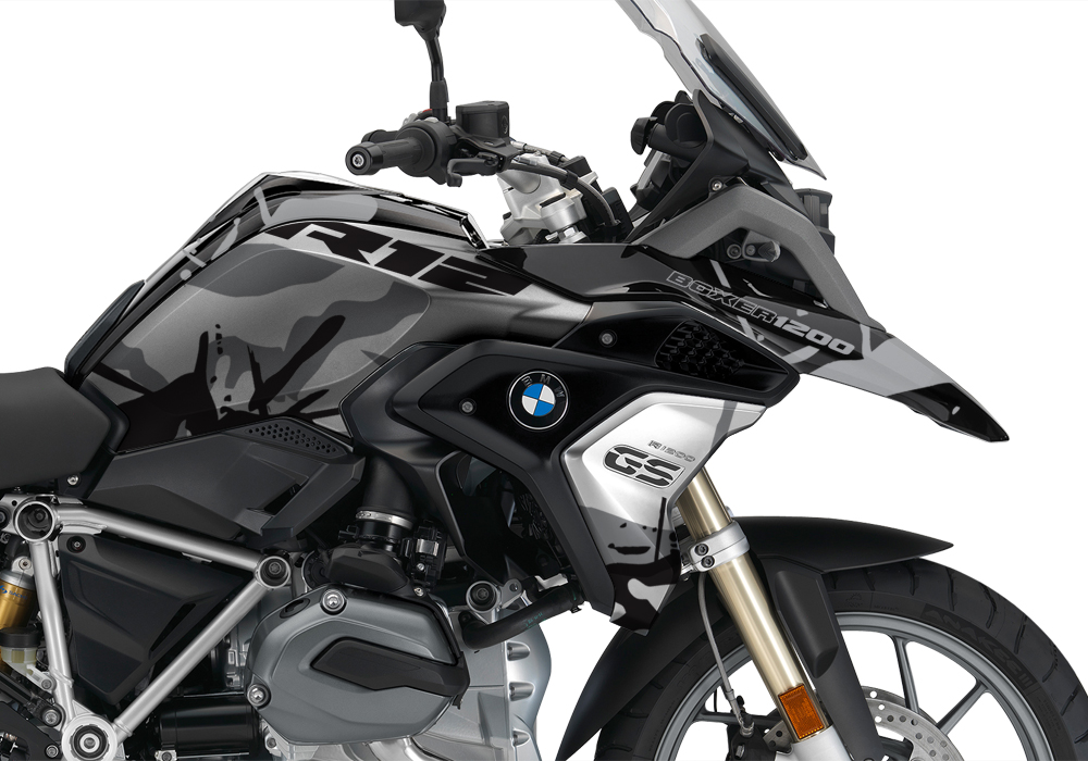 BKIT 3237 BMW R1200GS LC 2017 Black Storm Metallic Safari R12 Series Grey Variations Stickers Kit 02