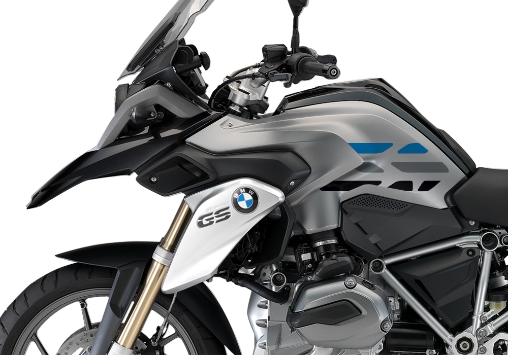 BSTI 3226 BMW R1200GS LC 2013 2016 Thunder Grey Metallic GS Lines Tank Stickers Blue Silver 03