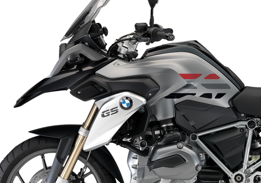 BSTI 3226 BMW R1200GS LC 2013 2016 Thunder Grey Metallic GS Lines Tank Stickers Red Silver 03