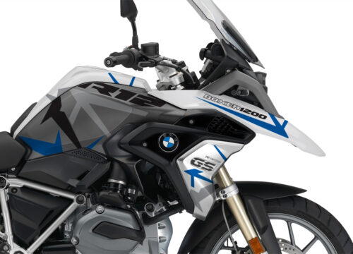 BKIT 3252 BMW R1200GS LC 2017 Alpine White Spike Series Blue Grey Stickers Kit 02