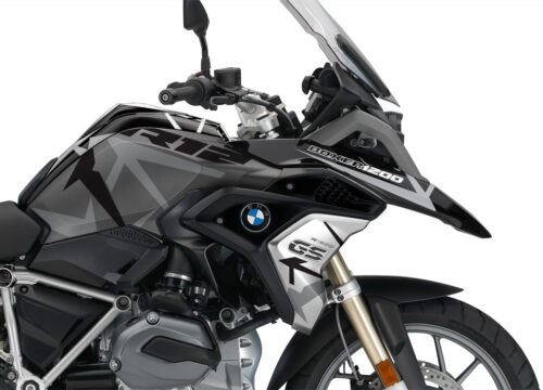 BKIT 3258 BMW R1200GS LC 2017 Black Storm Metallic Spike Series Black Grey Stickers Kit 02