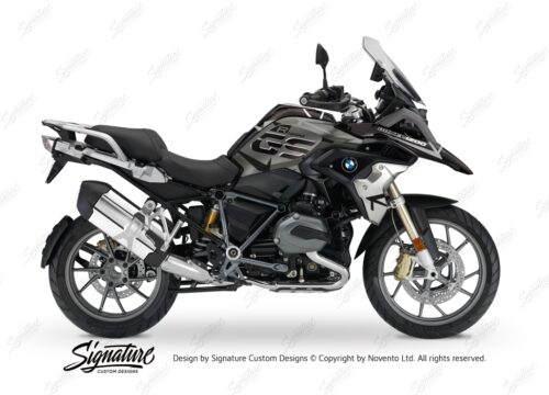 BKIT 3260 BMW R1200GS LC 2017 Iced Chocolate Metallic Exclusive Spike Series Black Grey Stickers Kit 01