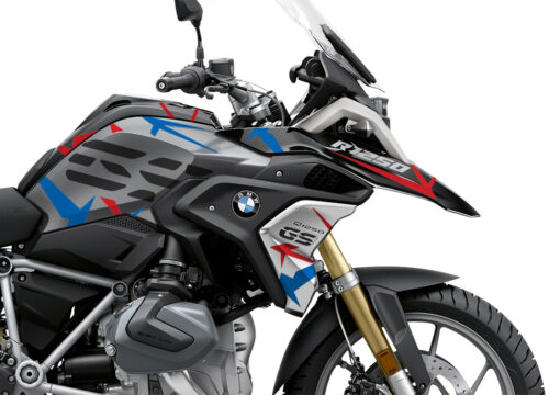 BKIT 3311 BMW R1250GS Black Storm Metallic Spike Red Blue Stickers Kit 02