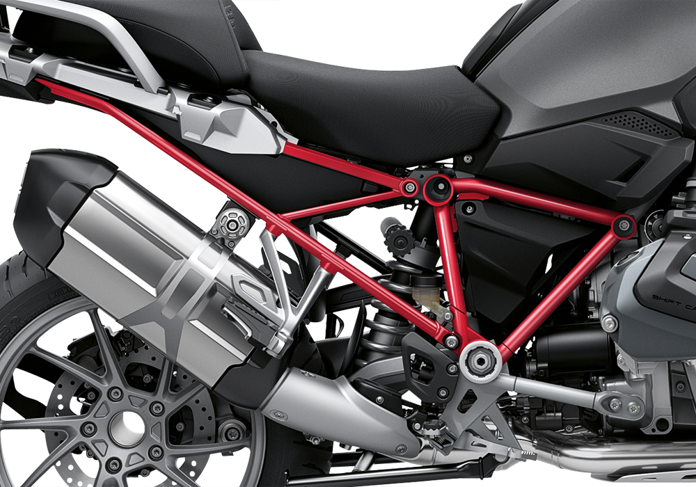 BFS 3337 BMW R1250GS 2019 Black Storm Metallic GS Frame Wrap Styling Kit Red 02