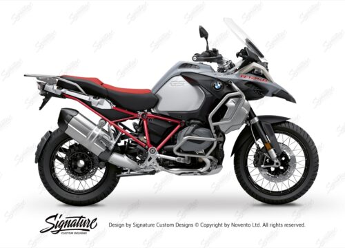BFS 3340 BMW R1250GS Adventure 2019 Ice Grey GS Frame Wrap Styling Kit Red 01
