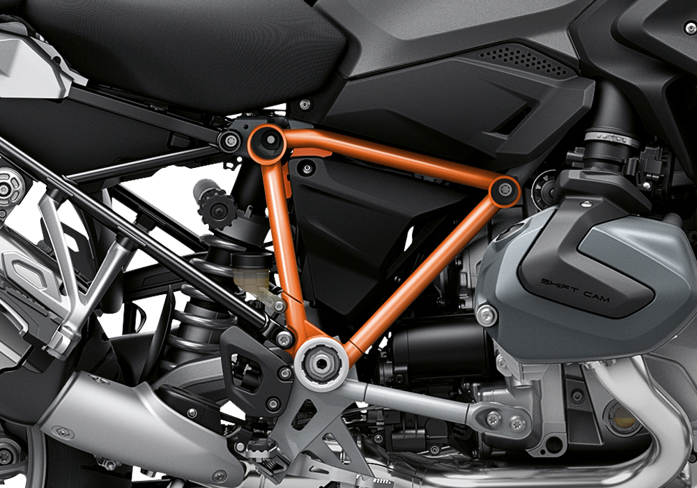 BFS 3342 BMW R1250GS 2019 Black Storm Metallic Pyramid Frame Wrap Styling Kit Orange 02