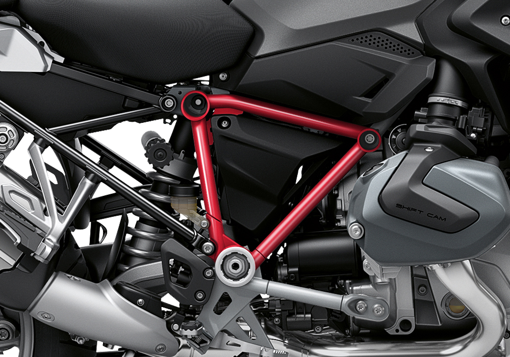 BFS 3342 BMW R1250GS 2019 Black Storm Metallic Pyramid Frame Wrap Styling Kit Red 02