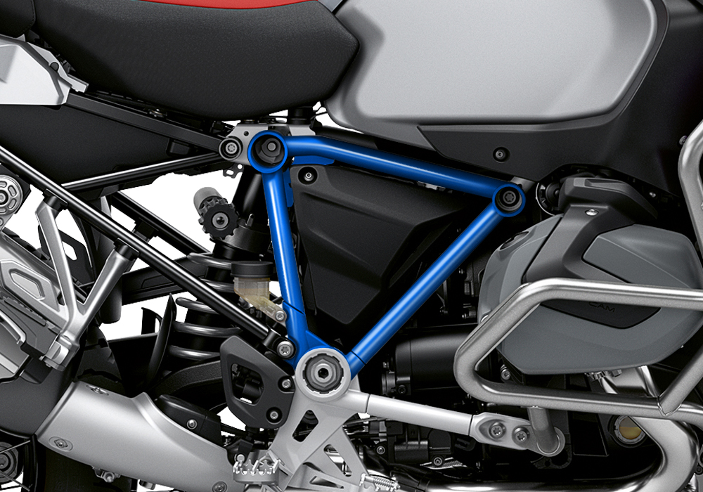 BFS 3345 BMW R1250GS Adventure 2019 Ice Grey Pyramid Frame Wrap Styling Kit Cobalt Blue 02