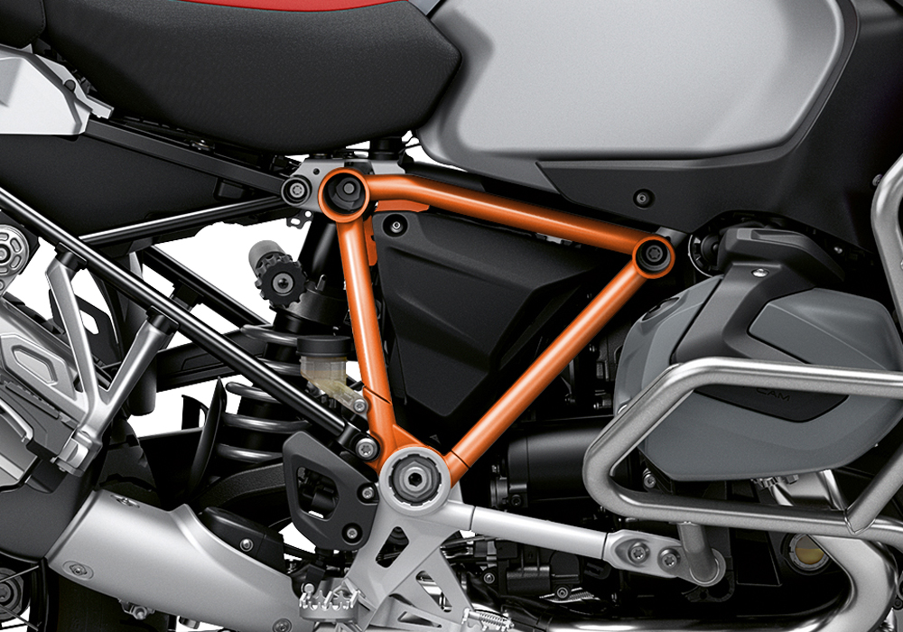 BFS 3345 BMW R1250GS Adventure 2019 Ice Grey Pyramid Frame Wrap Styling Kit Orange 02