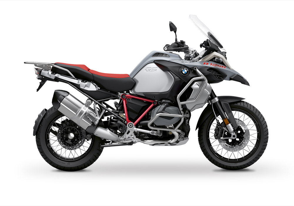 BFS 3345 BMW R1250GS Adventure 2019 Ice Grey Pyramid Frame Wrap Styling Kit Red 01