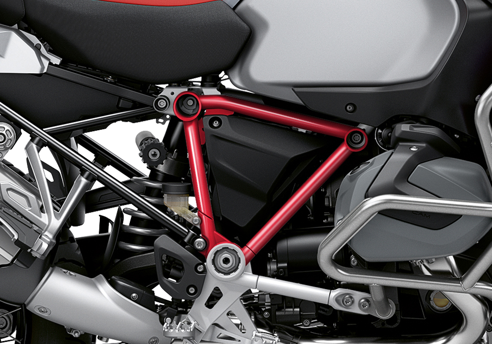 BFS 3345 BMW R1250GS Adventure 2019 Ice Grey Pyramid Frame Wrap Styling Kit Red 02