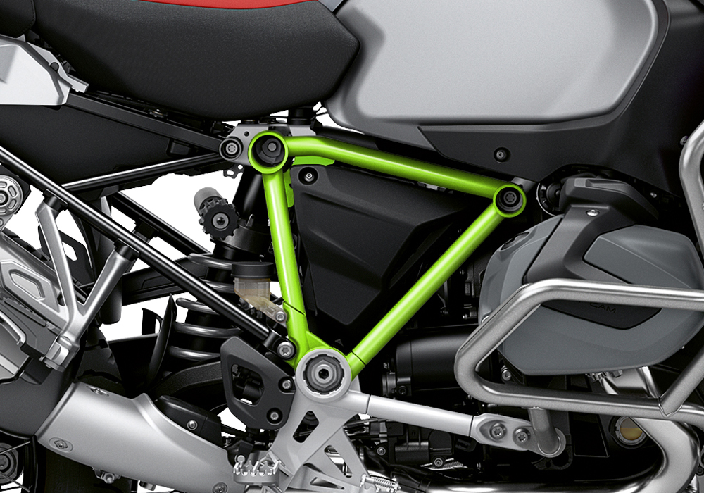 BFS 3345 BMW R1250GS Adventure 2019 Ice Grey Pyramid Frame Wrap Styling Kit Toxic Green 02