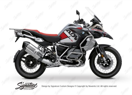 BKIT 3380 BMW R1250GS Adventure Ice Grey Vector Red Stickers Kit 01