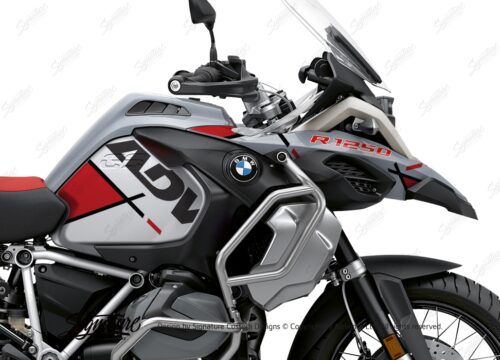 BKIT 3380 BMW R1250GS Adventure Ice Grey Vector Red Stickers Kit 02
