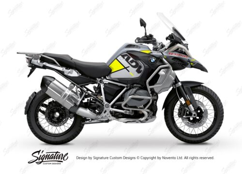 BKIT 3384 BMW R1250GS Adventure Ice Grey Vector Fluo Yellow Stickers Kit 01