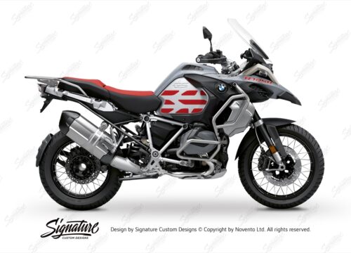 BSTI 3409 BMW R1250GS Adventure Ice Grey GS Lines Tank Stickers Red 01