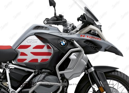 BSTI 3409 BMW R1250GS Adventure Ice Grey GS Lines Tank Stickers Red 02