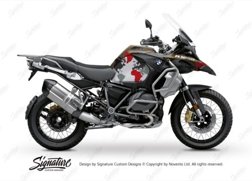 BKIT 3571 BMW R1250GS Adventure Style Exclusive The Globe Red Grey Stickers Kit 01