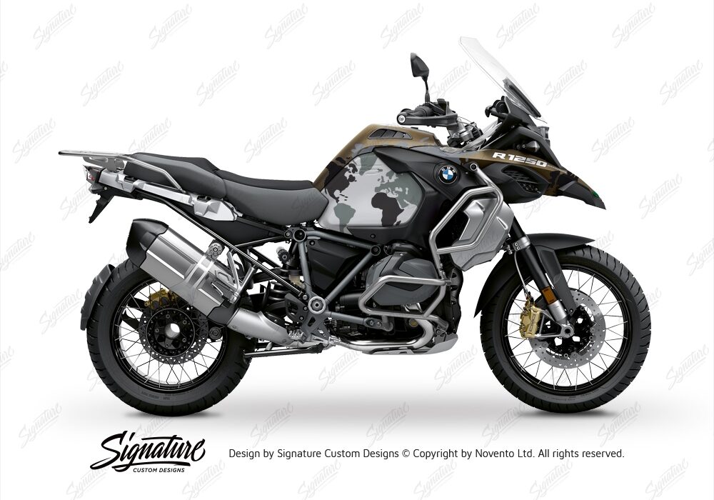 BKIT 3572 BMW R1250GS Adventure Style Exclusive The Globe Black Grey Stickers Kit 01