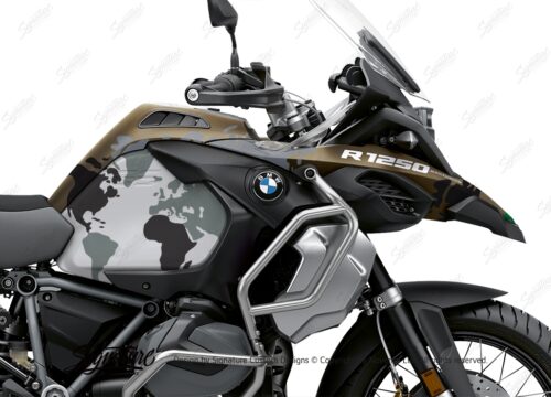 BKIT 3572 BMW R1250GS Adventure Style Exclusive The Globe Black Grey Stickers Kit 02